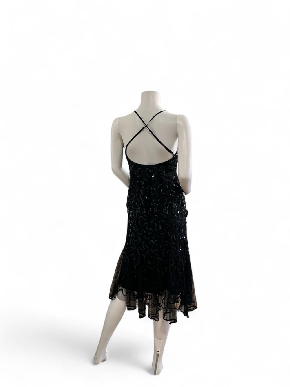 Black Beaded Two-Piece Evening Dress - Women's Formal Set - Picture 5 of 8